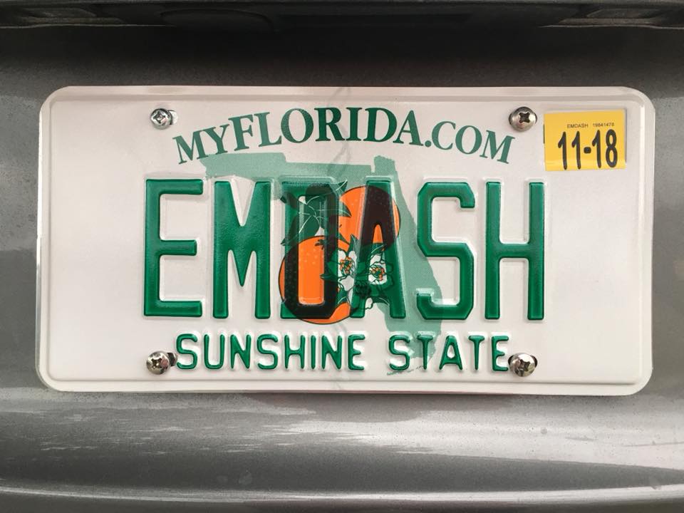 em dash license plate