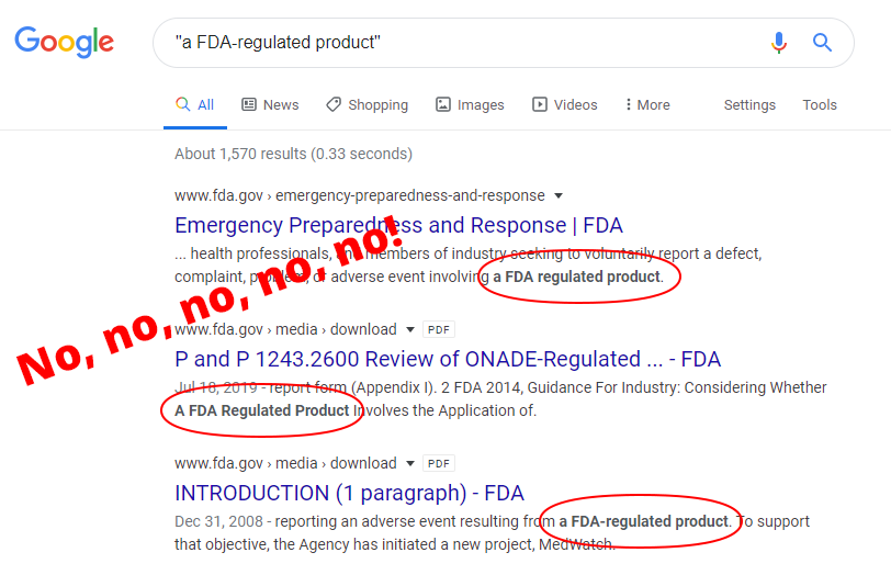 A vs. an FDA travesty